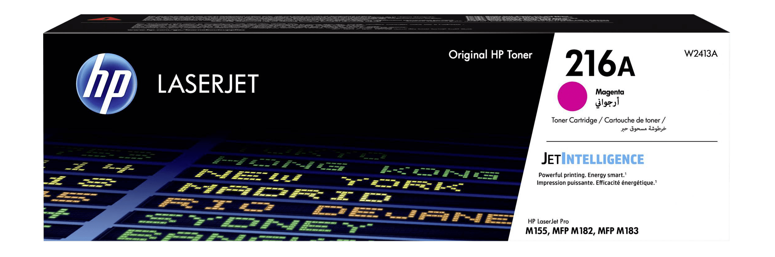 HP LaserJet Tonerpatronenbox mit magenta farbenem Etikett. Text: 216A.