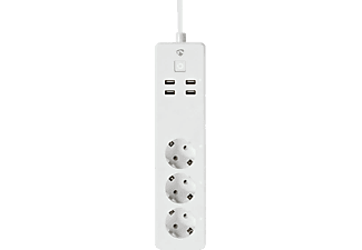 NEDIS WIFIP310FWT elosztó, 3 db F-típusú Schuko, 4 USB port