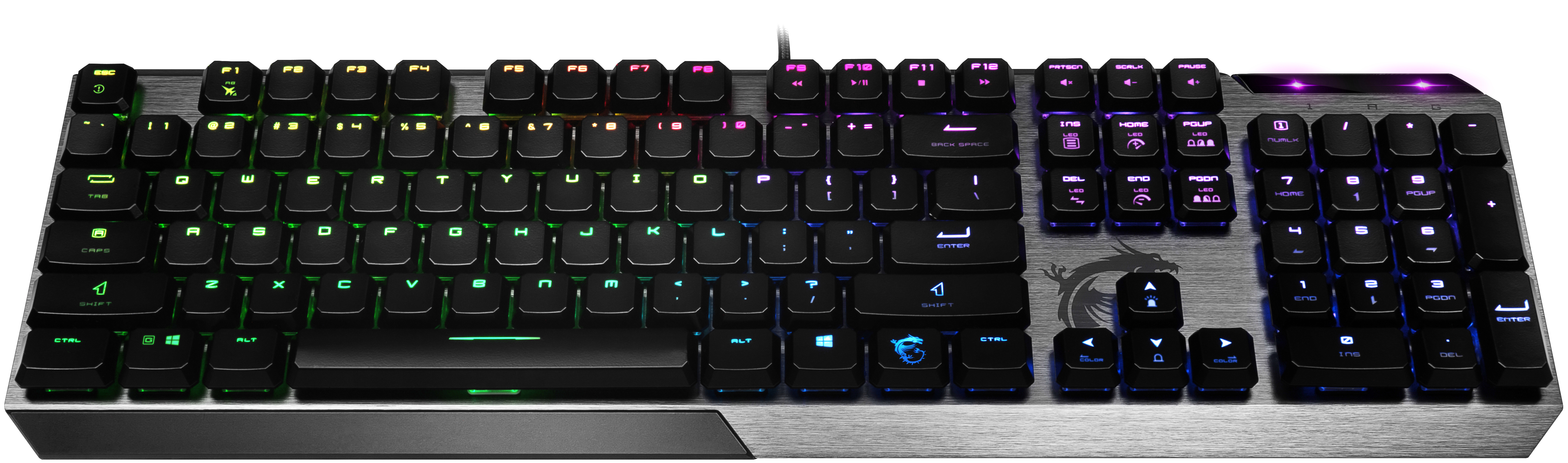 MSI Vigor GK 50 LP DE Gaming Tastatur (kabelgebunden, Kailh Low Profile Switch, QWERTZ Layout, schwarz, RGB pro Taste)