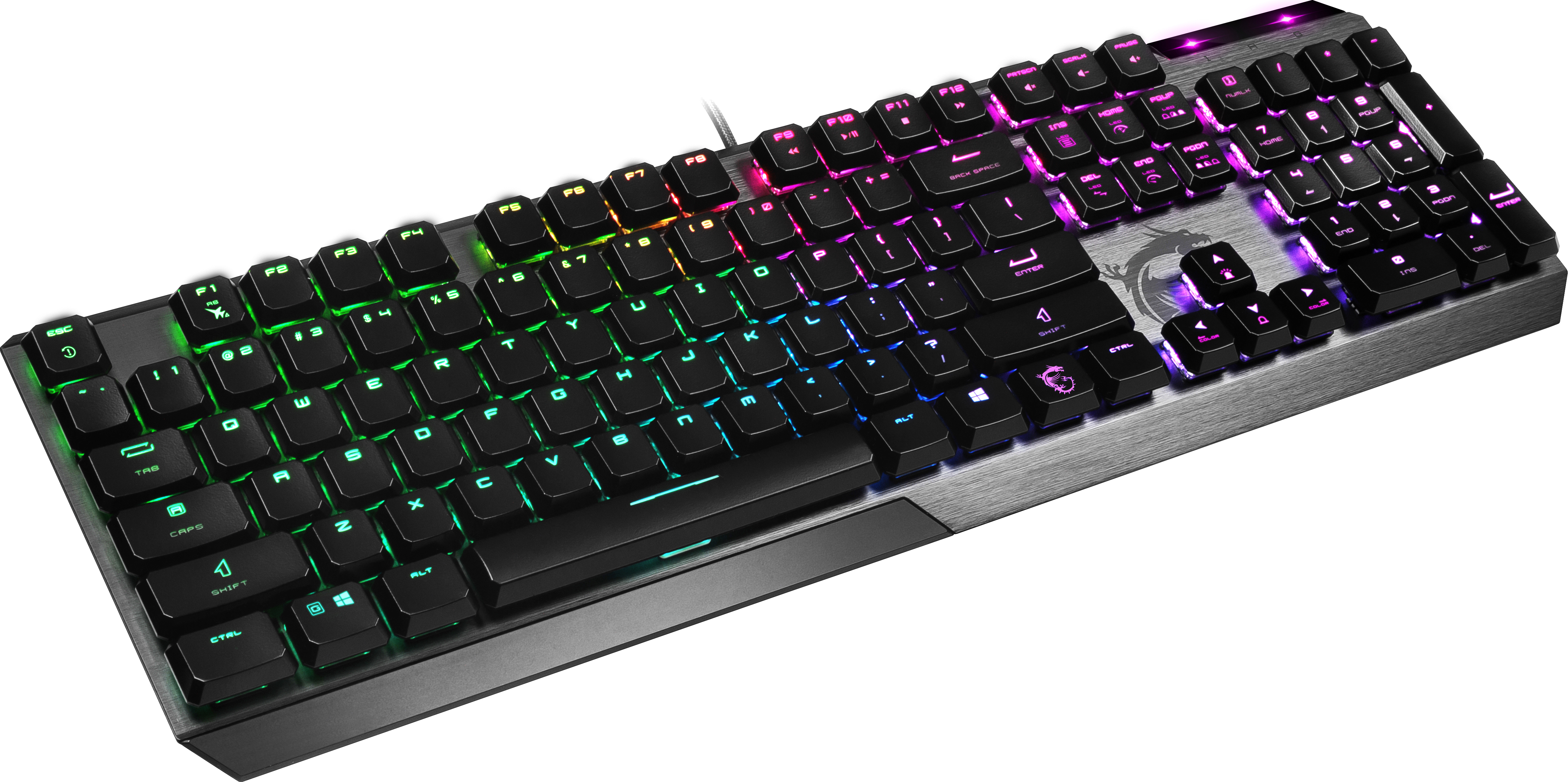 MSI Vigor GK 50 LP DE Gaming Tastatur (kabelgebunden, Kailh Low Profile Switch, QWERTZ Layout, schwarz, RGB pro Taste)