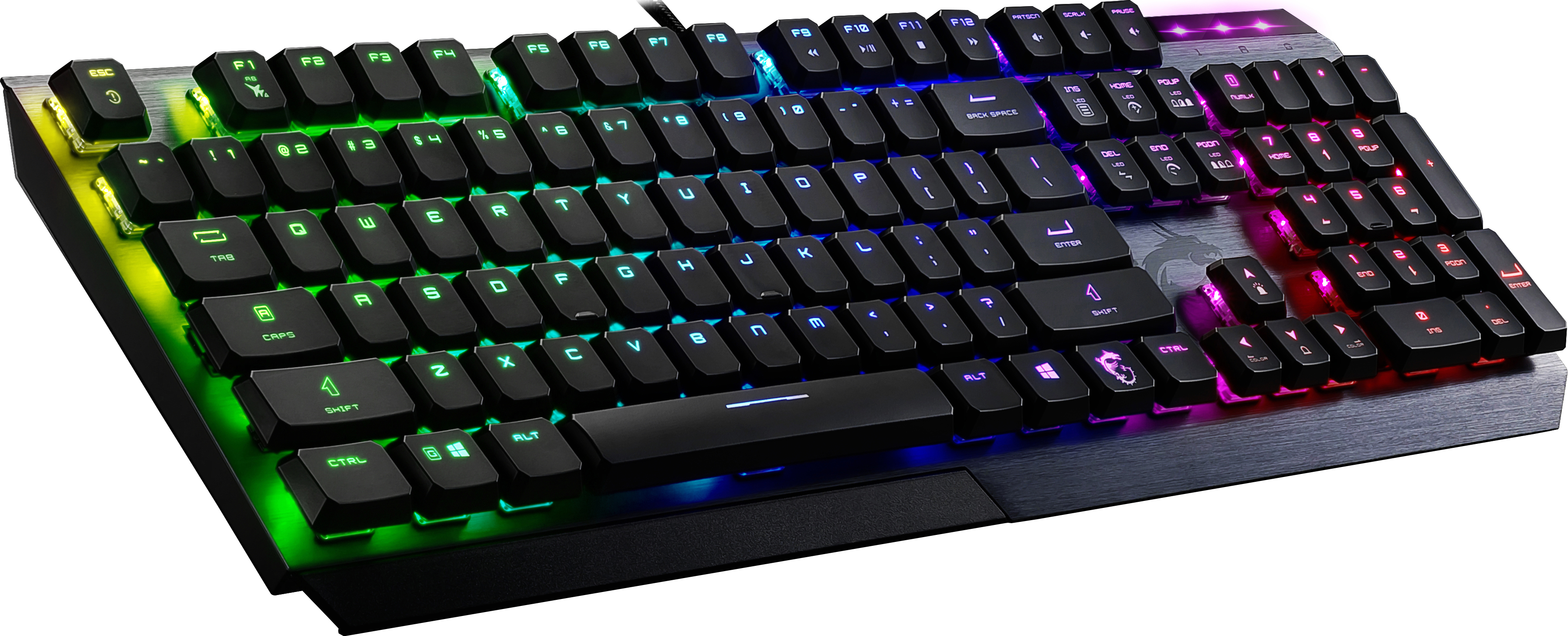 MSI Vigor GK 50 LP DE Gaming Tastatur (kabelgebunden, Kailh Low Profile Switch, QWERTZ Layout, schwarz, RGB pro Taste)