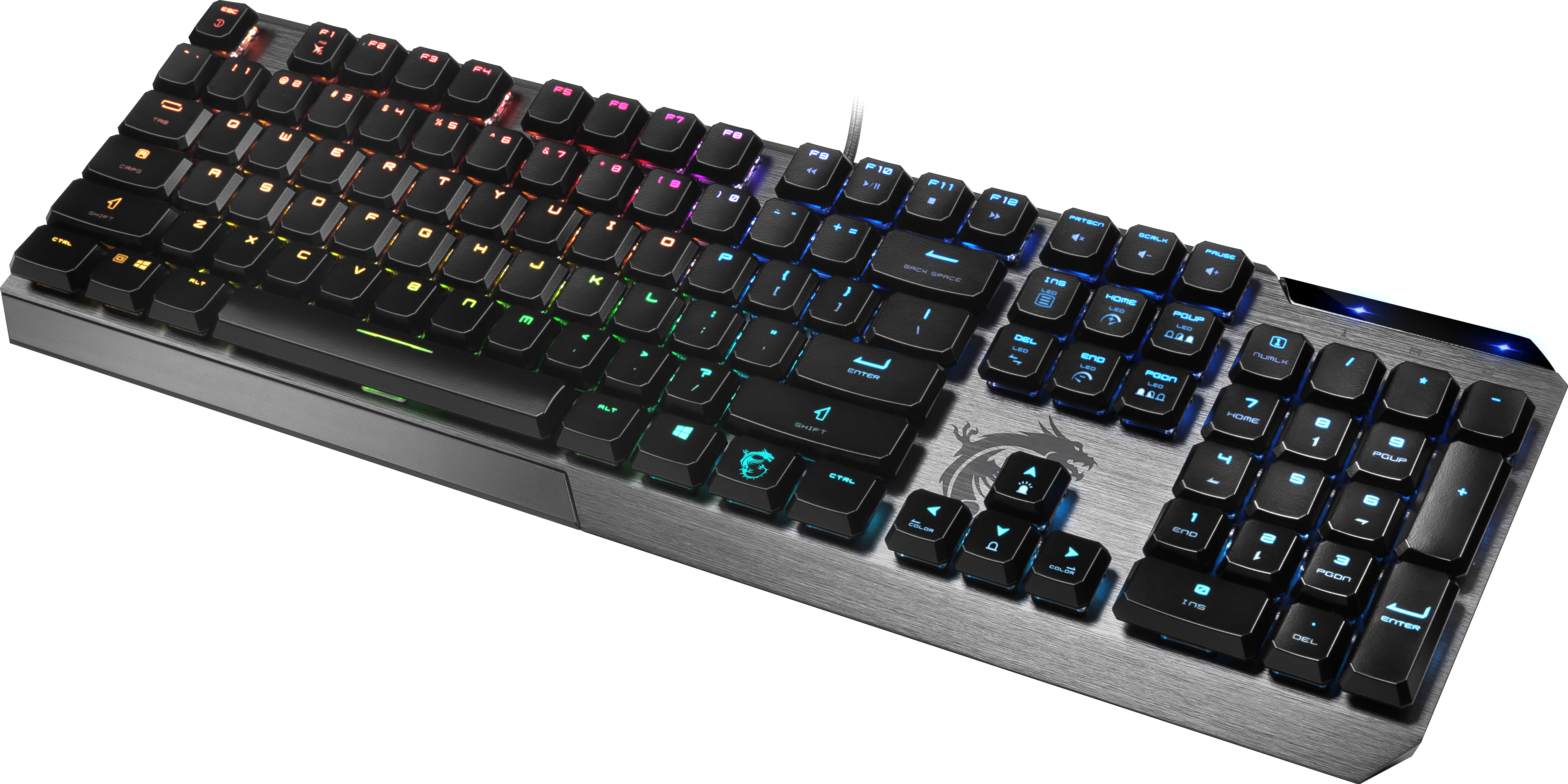 MSI Vigor GK 50 LP DE Gaming Tastatur (kabelgebunden, Kailh Low Profile Switch, QWERTZ Layout, schwarz, RGB pro Taste)
