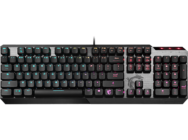 MSI Vigor GK 50 LP DE Gaming Tastatur (kabelgebunden, Kailh Low Profile Switch, QWERTZ Layout, schwarz, RGB pro Taste) | Tastaturen