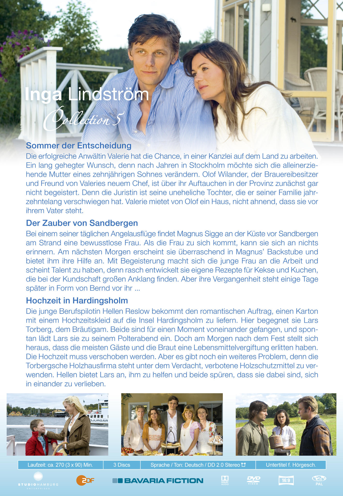 DVD-Hülle von Inga Lindström, 'Sommer der Entscheidung'. Paar auf dem Cover, Text und eine malerische Kulisse.
