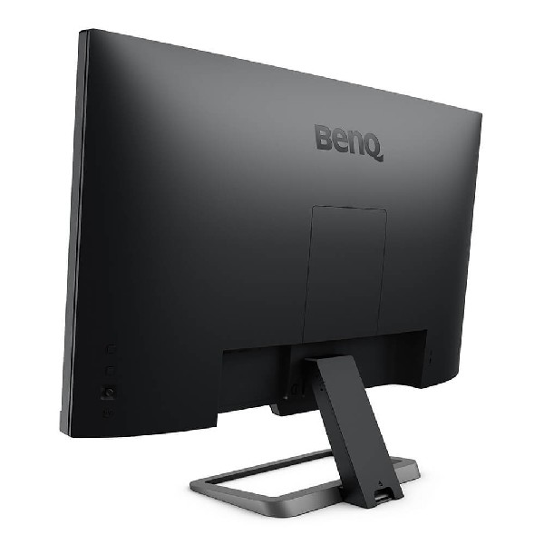 Monitor BenQ negro, vista trasera. El logotipo de BenQ es visible. También se ve el soporte y los puertos.