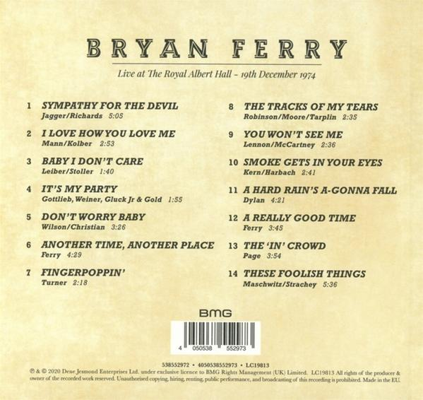 - Hall 1974 Royal the - (CD) at Albert Live Bryan Ferry