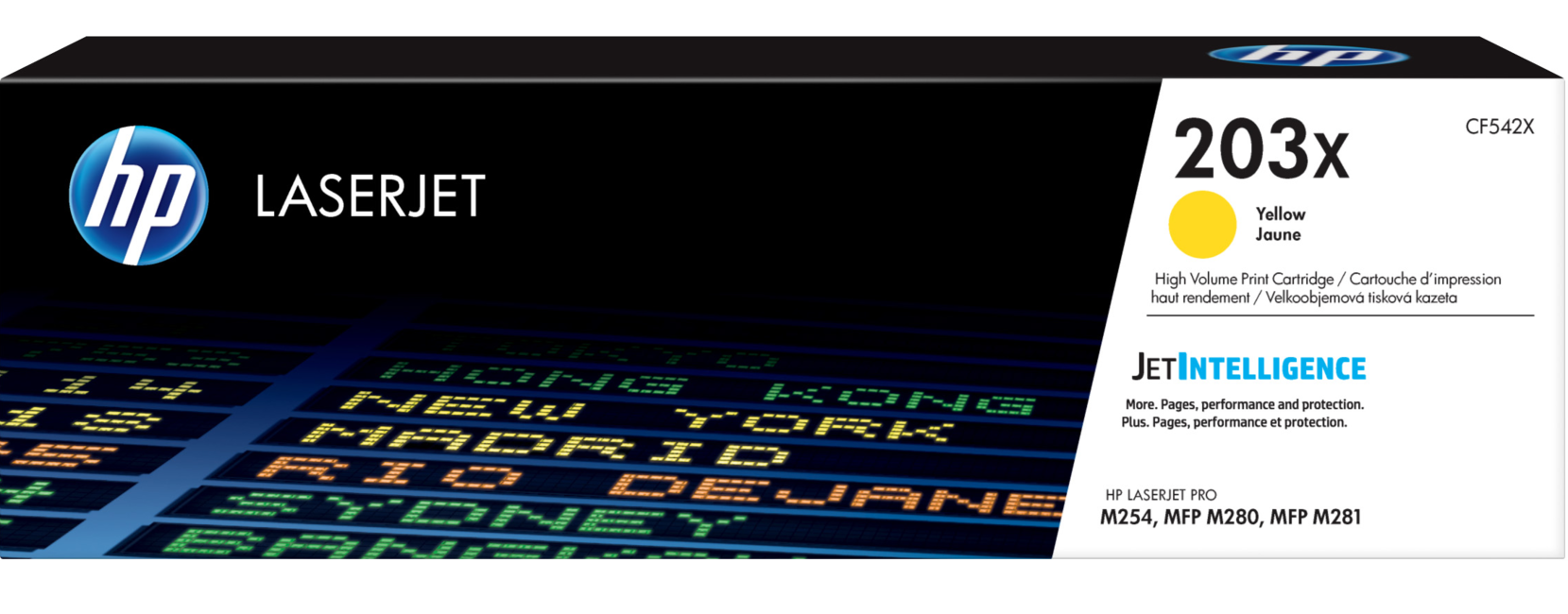 HP 203X sárga nagy kapacitású eredeti LaserJet tonerkazetta (CF542X)
