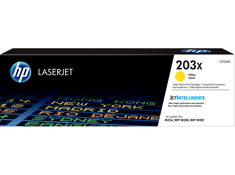 HP 203X sárga nagy kapacitású eredeti LaserJet tonerkazetta (CF542X)