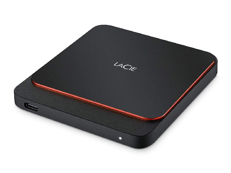 SSD externo - Lacie Portable SSD, 1 TB, USB-C, Para PC y Mac, Negro