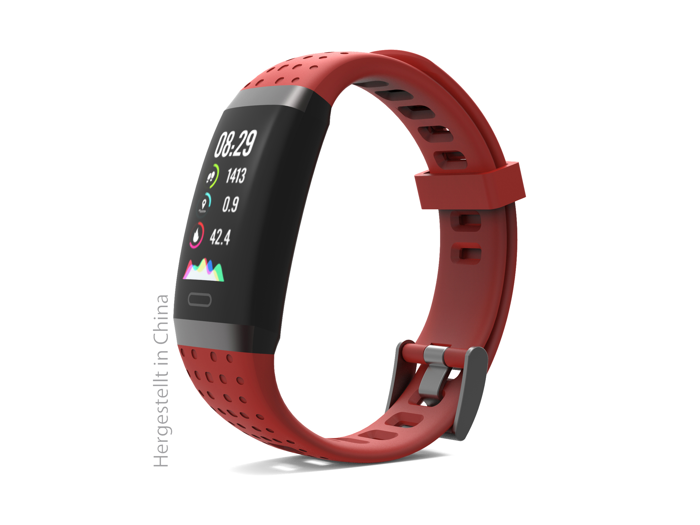 SWISSTONE SW 380 HR Fitnesstracker Thermoplastisches Polyurethan, 220 mm, Red