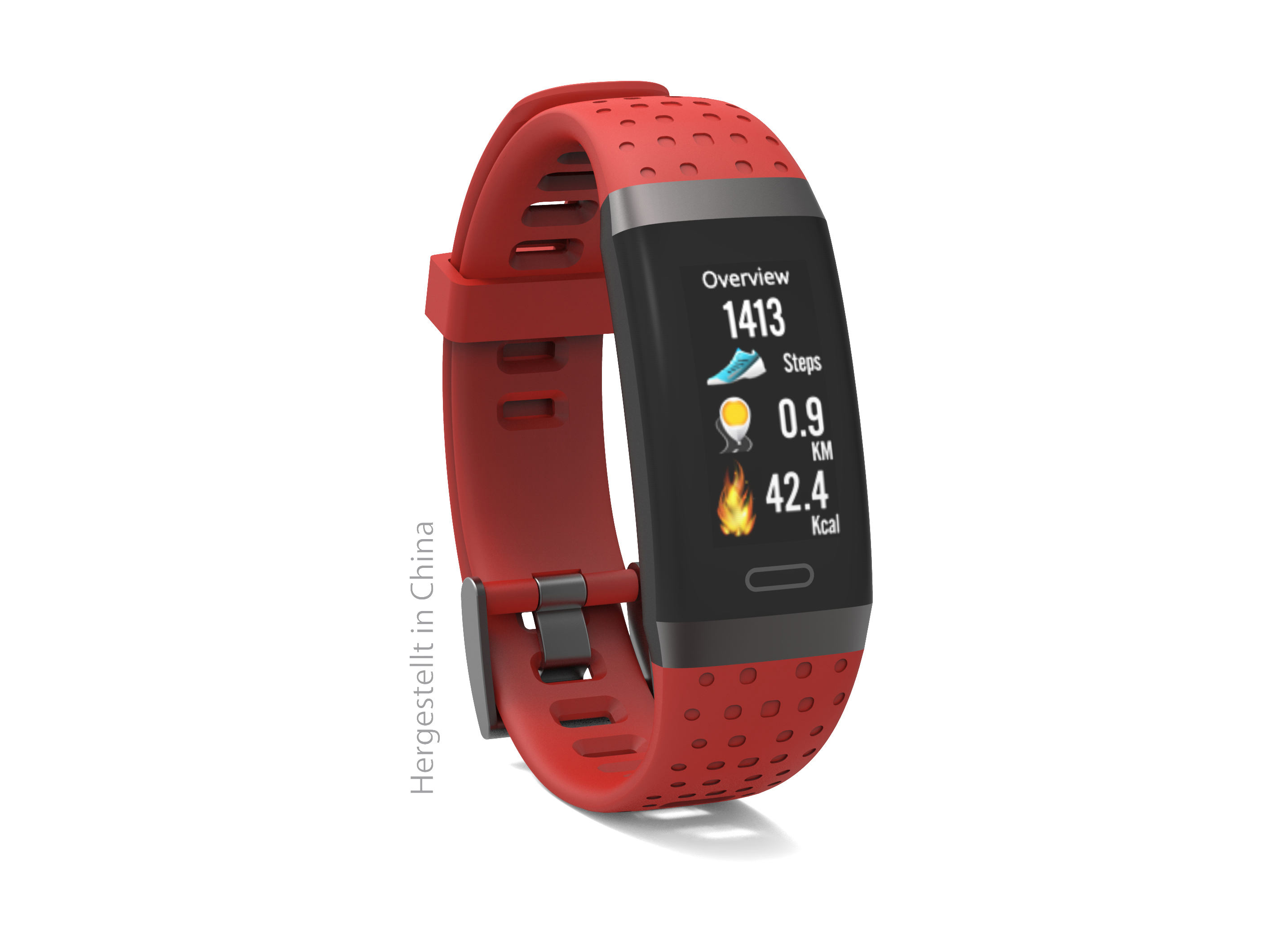 SWISSTONE SW 380 HR Fitnesstracker Thermoplastisches Polyurethan, 220 mm, Red
