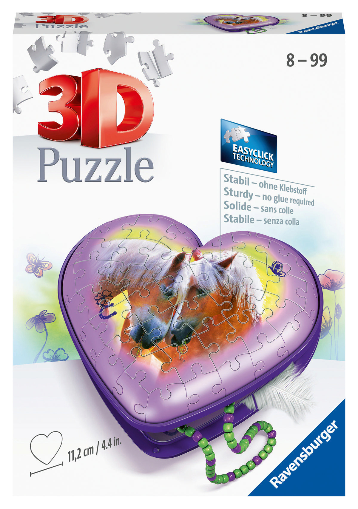 RAVENSBURGER Herzschatulle - Pferde Mehrfarbig 3D Puzzle