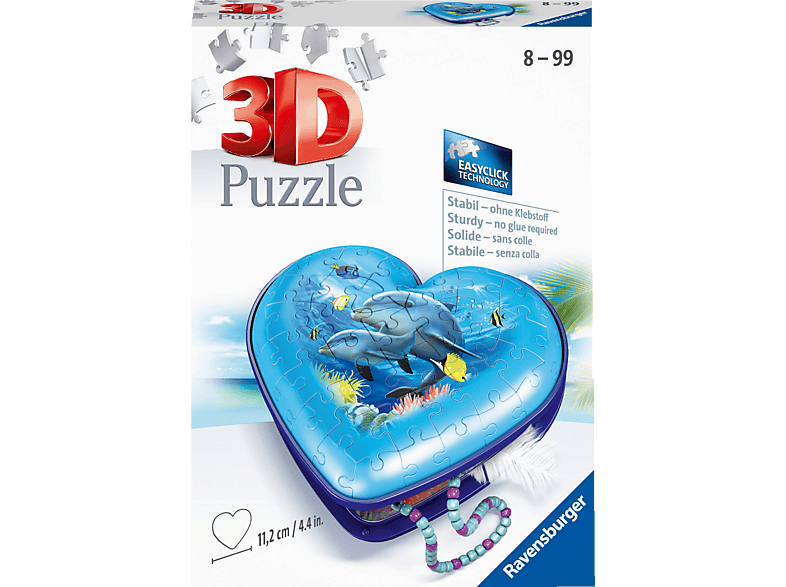 RAVENSBURGER Herzschatulle - 3D Unterwasserwelt Puzzle Mehrfarbig