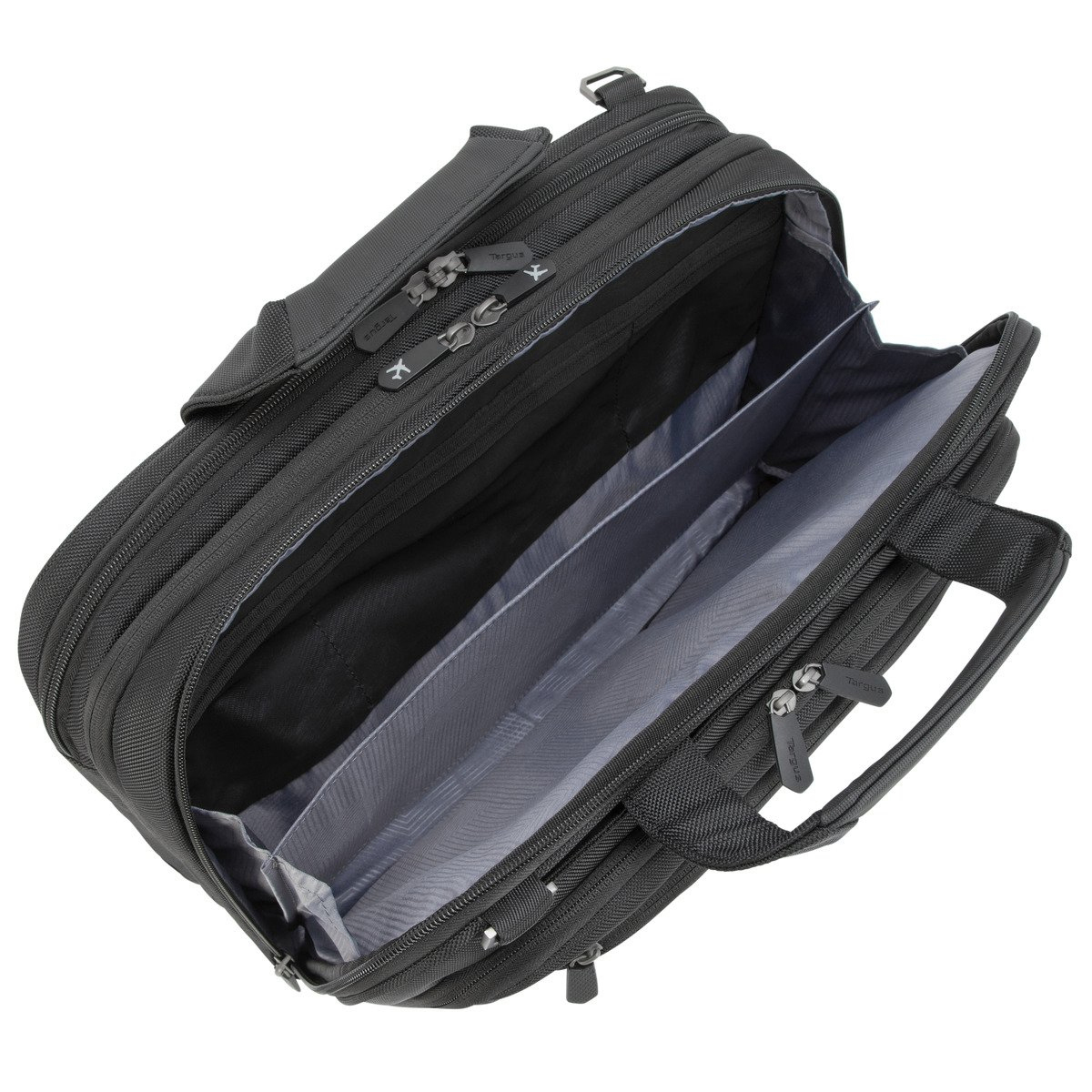 TARGUS Corporate Traveler Notebooktasche Aktentasche für Universal Strapazierfähiges ballistisches Nylonobermaterial nach Militärstandard 1680D – wasser- und verschleißfest, Schwarz
