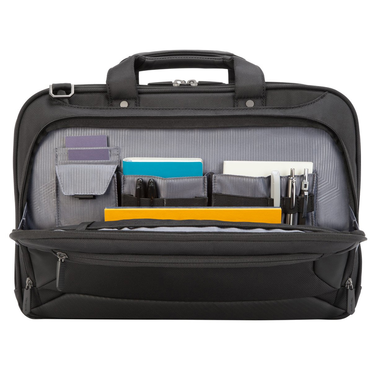 TARGUS Corporate Traveler Notebooktasche Aktentasche für Universal Strapazierfähiges ballistisches Nylonobermaterial nach Militärstandard 1680D – wasser- und verschleißfest, Schwarz