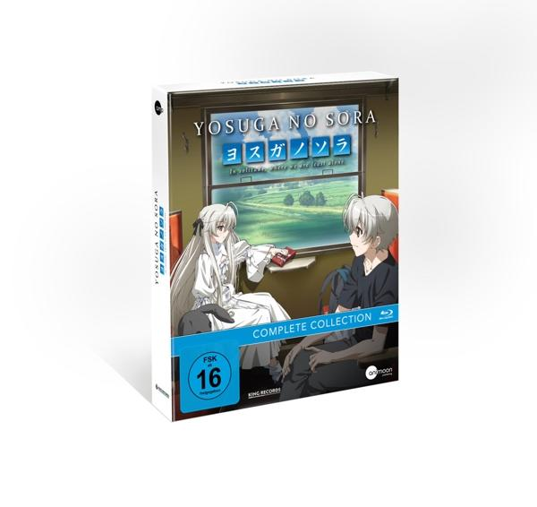 Yosuga no Sora DVD-Box-Set, Anime-Szene am Zugfenster, weißer Hintergrund.
