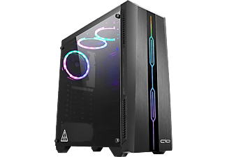 AIO GPA190402B Naga Window RGB Gamer PC ház fekete, ventillátort nem tartalmaz