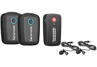 SARAMONIC Blink 500 B2 Ultra Kompakt 2 Kişilik Kablosuz Clip-On Mikrofon Sistemi ve Çift Alıcı Siyah