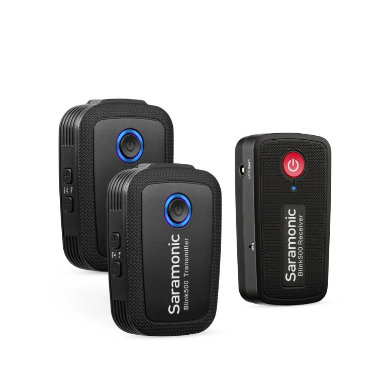 SARAMONIC Blink 500 B2 Ultra Kompakt 2 Kişilik Kablosuz Clip-On Mikrofon Sistemi ve Çift Alıcı Siyah