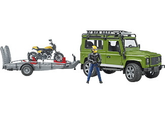 BRUDER Land Rover Defender mit Anhänger Spielzeugauto, Grün
