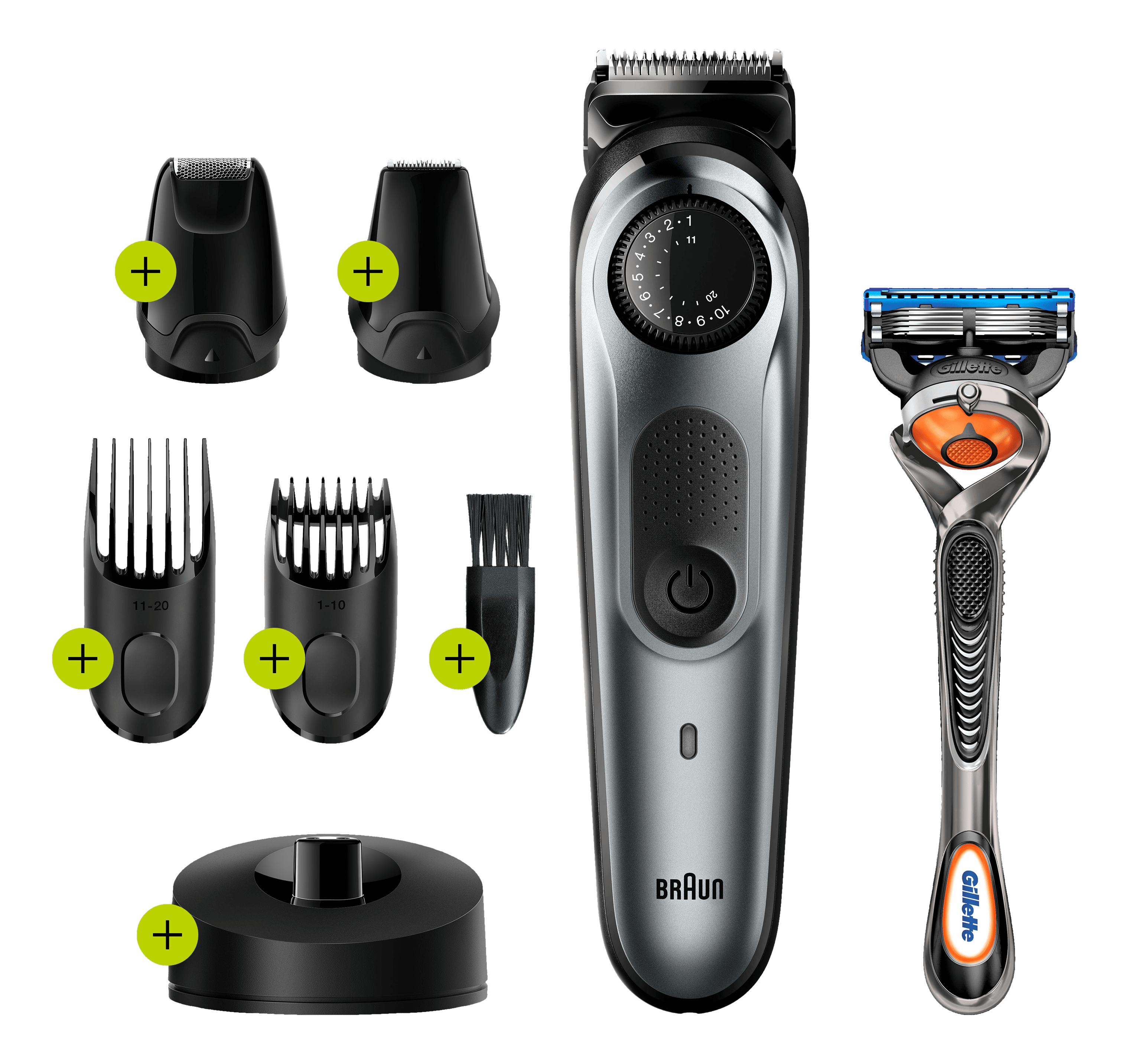 BRAUN BT 7240 - Taglia barba (Grigio metallizzato/Nero)