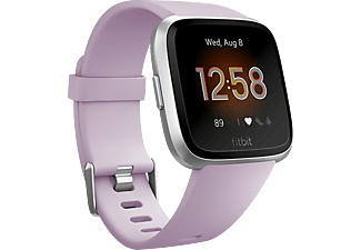 FITBIT Versa Lite - Smartwatch (S: Adatto a una circonferenza del polso compresa tra 140 mm e 180 mm / L: Adatto a una circonferenza del polso compresa tra 180 mm e 220 mm, Silicone, Argento/Lilla)