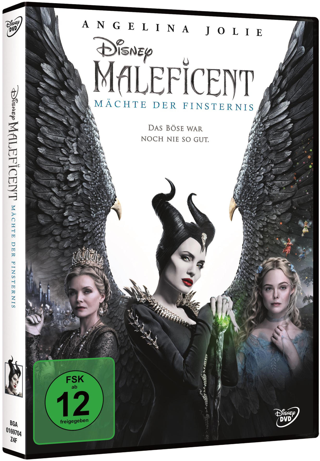 Eine DVD-Hülle für den Disney-Film Maleficent mit Angelina Jolie auf dem Cover.