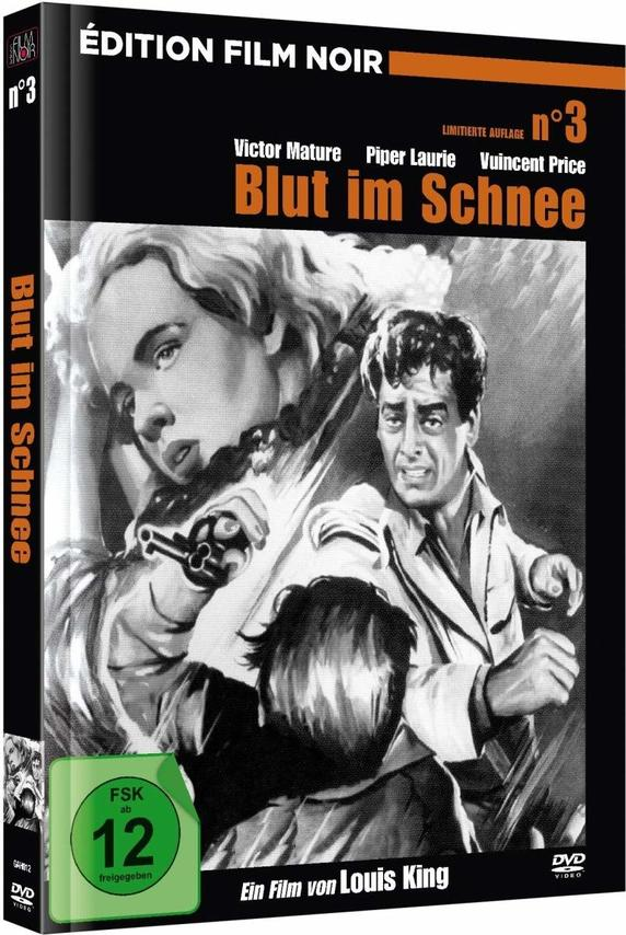 DVD-Cover. Schwarz-Weiß-Bild einer Frau und eines Mannes. Titel: Blut im Schnee.