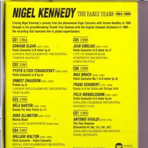 CD-Cover mit Text über Nigel Kennedy und Elgars Violinkonzert.