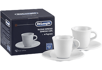 DE LONGHI Espresso Keramik Tassen 2er Set Weiß