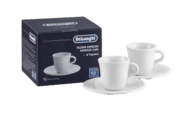 DE LONGHI Espresso Keramik Tassen 2er Set Weiß