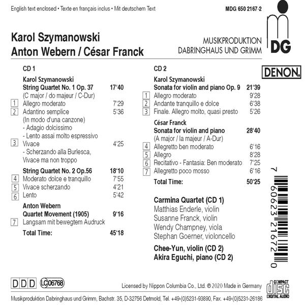 Kim Chee-Yun, Akira Eguchi, Carmina Qua - Streichquartette und Violinsonaten  - (CD)