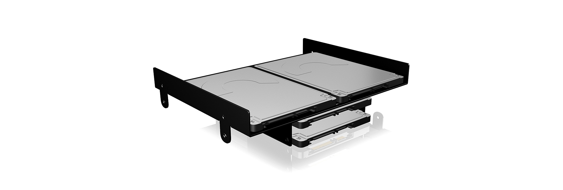 Interner BOX Einbaurahmen 5,25\'\' ICY in Einschub, HDD-SSD RAIDSONIC für Schwarz einem 2,5\'\'-3,5\'\'
