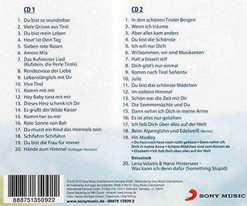 Rückseite einer CD mit Trackliste auf Deutsch.