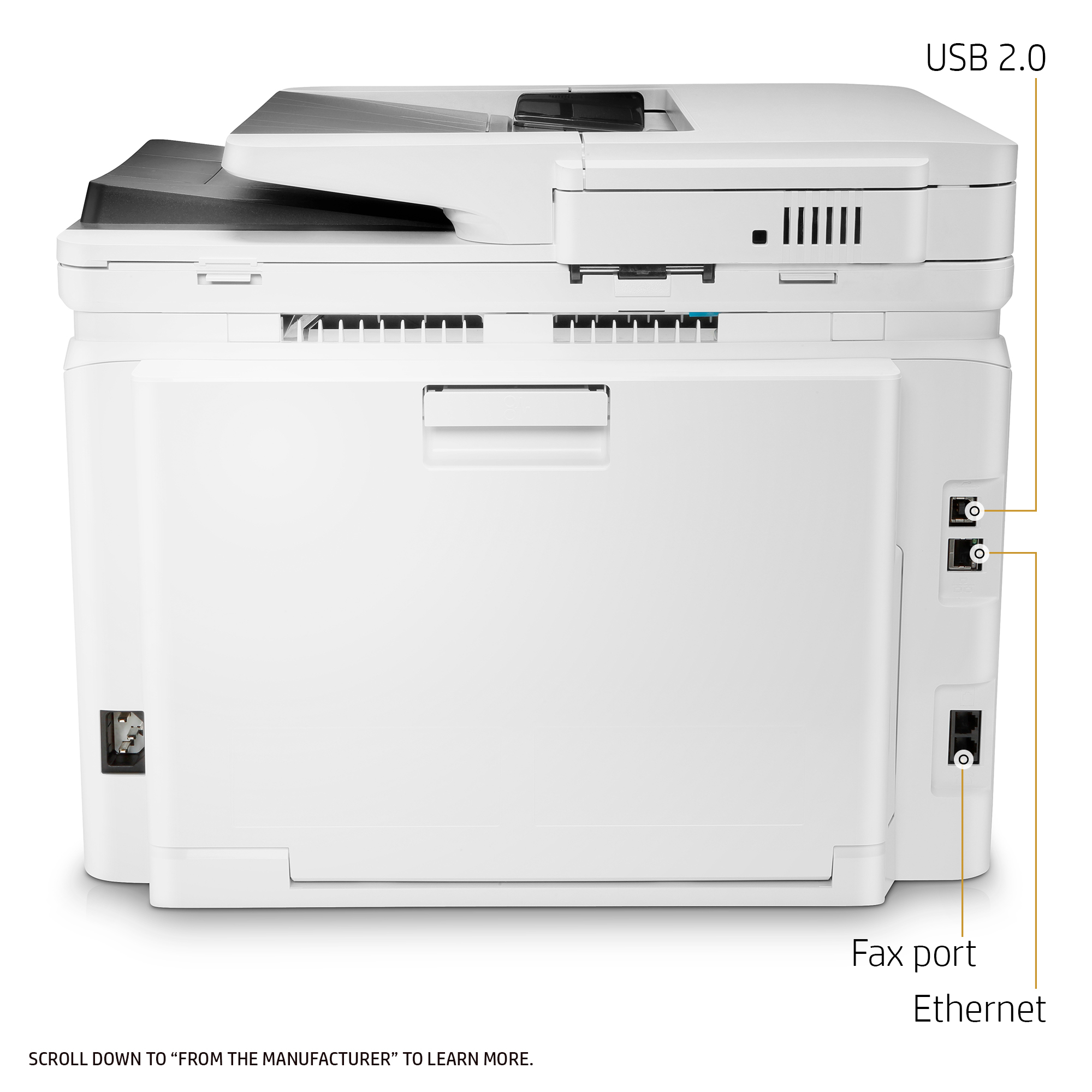 HP Multifunktionsdrucker LaserJet Pro MFP M281fdw, Farblaser (T6B82A#B19), Multifunktionsdrucker, WLAN, Weiß 