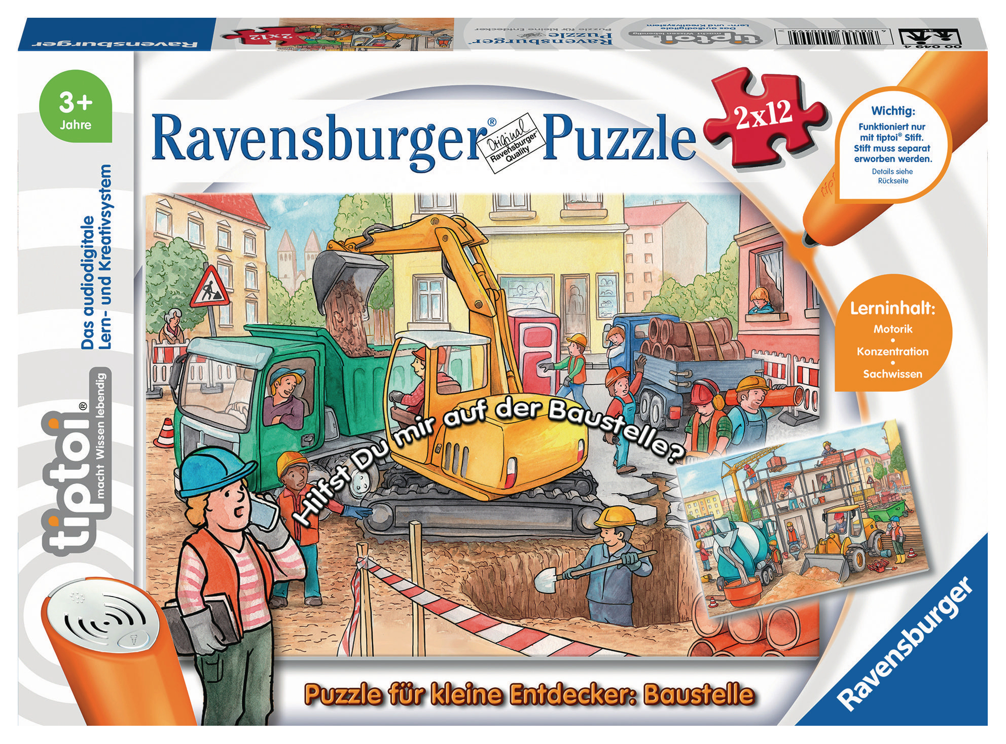RAVENSBURGER tiptoi® Puzzle für kleine Entdecker: Baustelle tiptoi Spiele/Puzzles