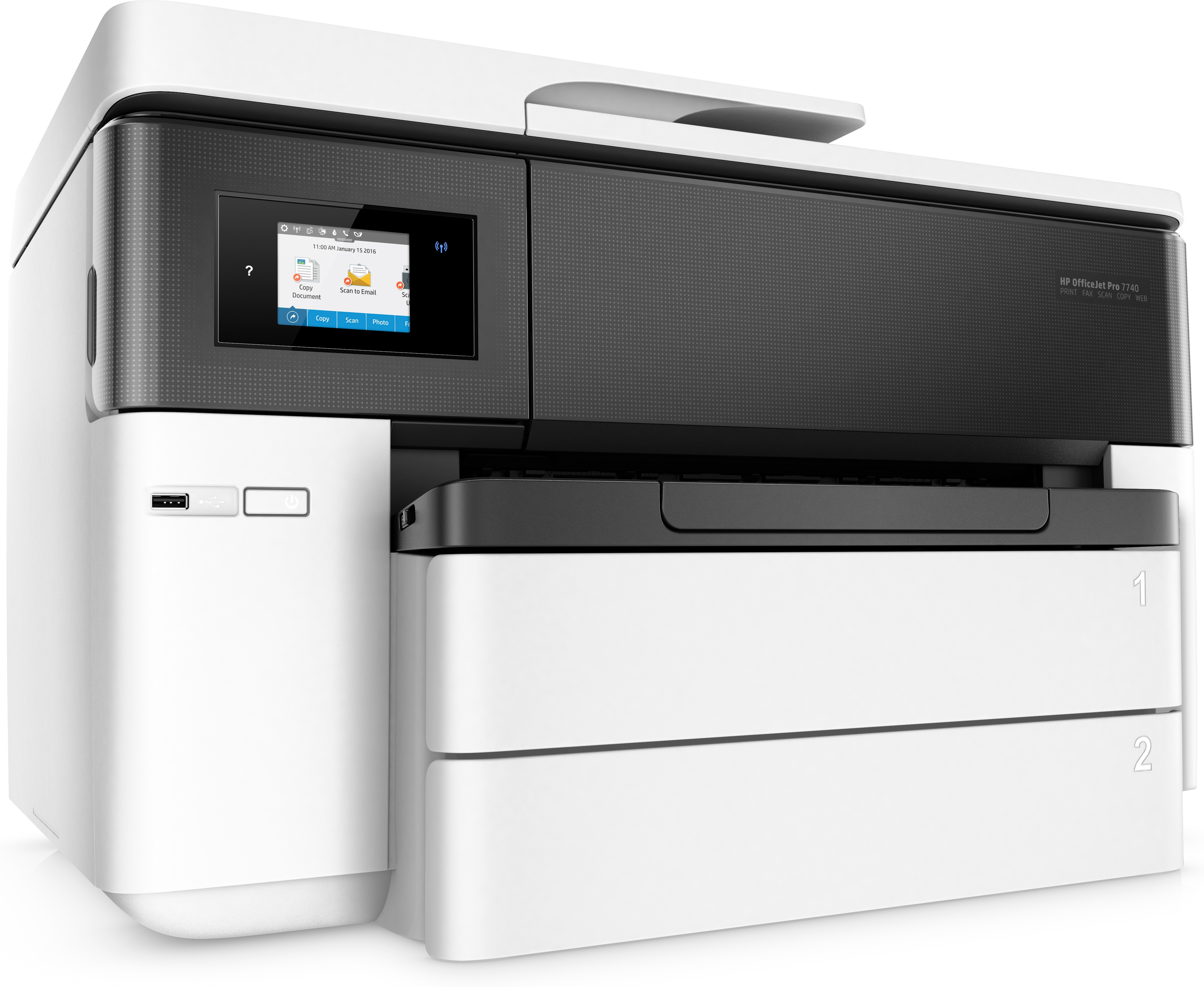 Pro HP OfficeJet 7740 Netzwerkfähig Großformat-Multifunktionsdrucker HP 4-in-1 Tintenstrahldruck WLAN