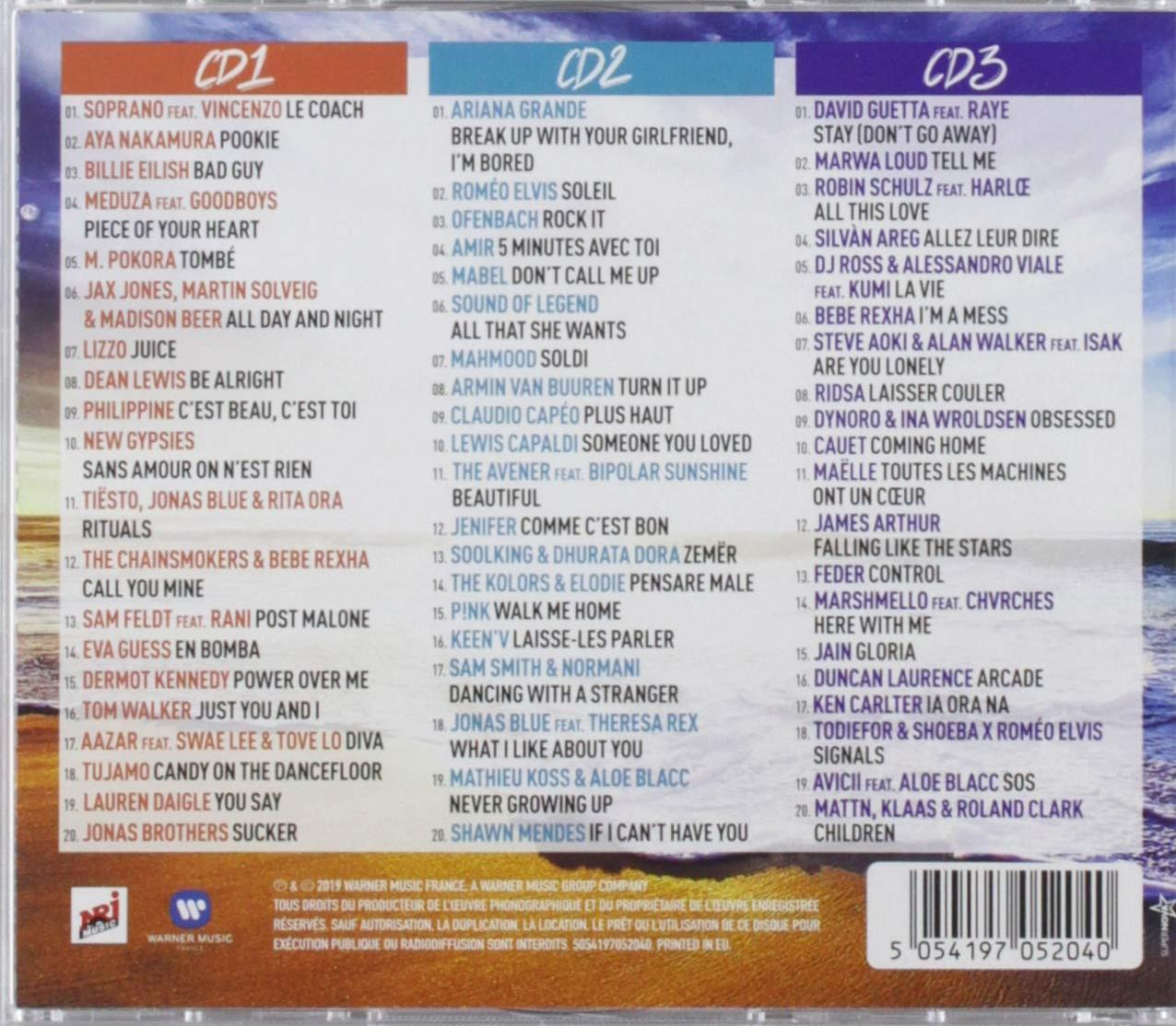 Pochette de CD avec des listes de titres de différents artistes et labels.