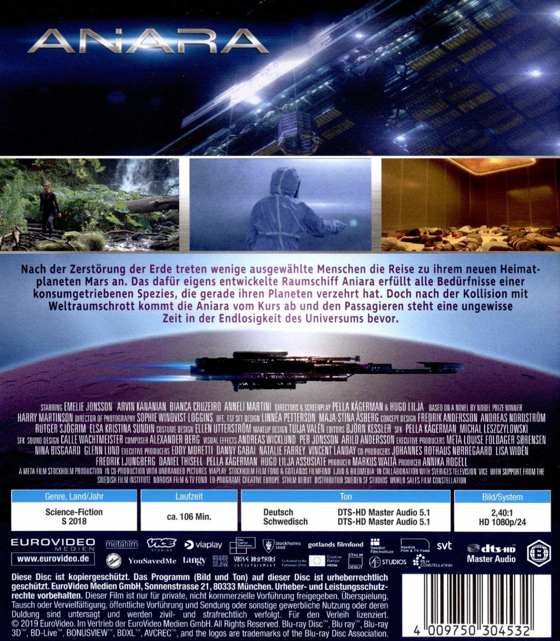 DVD-Cover für den Film 'Anara'. Bilder aus dem Film werden angezeigt. Text ist auf Deutsch.