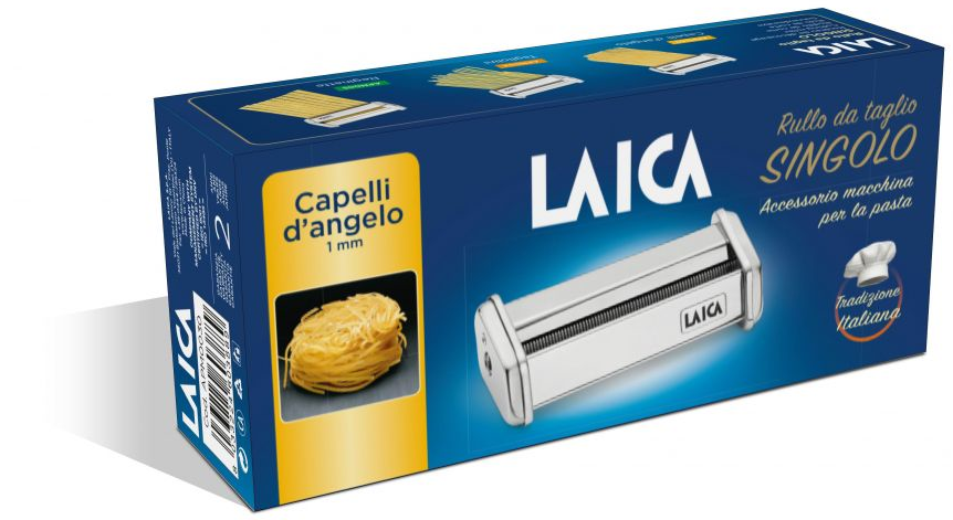 Doboz Capelli d'angelo 1mm tésztával és egy tésztavágó géppel.