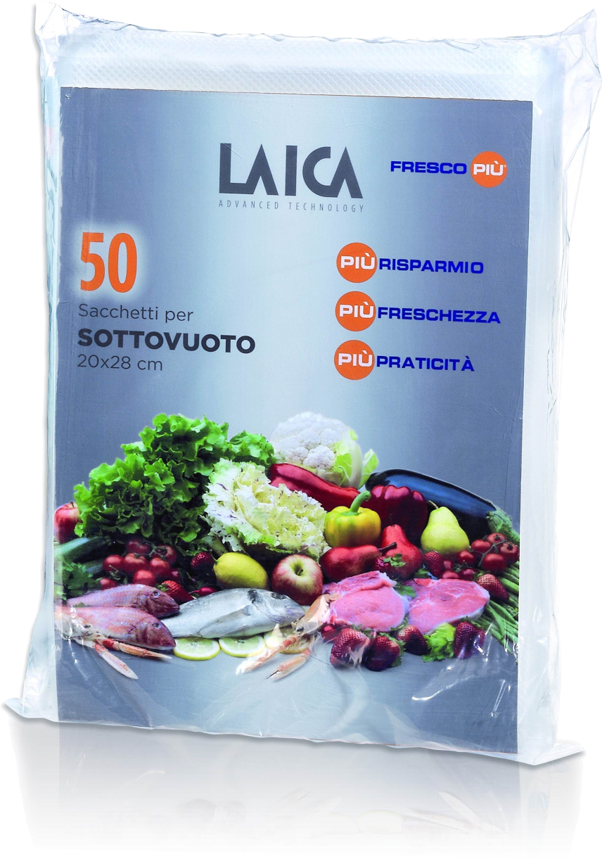 LAICA Vákuum légcsatornás,BPA mentes csomagoló tasak 20x28cm, 50db