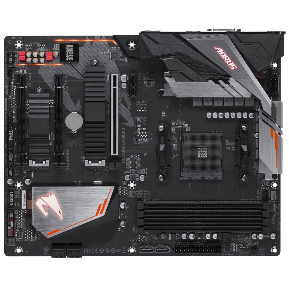 Placa base gaming - Gigabyte B450 AORUS PRO, ATX, Sócket AM4, Hasta 64 GB RAM, Negro
