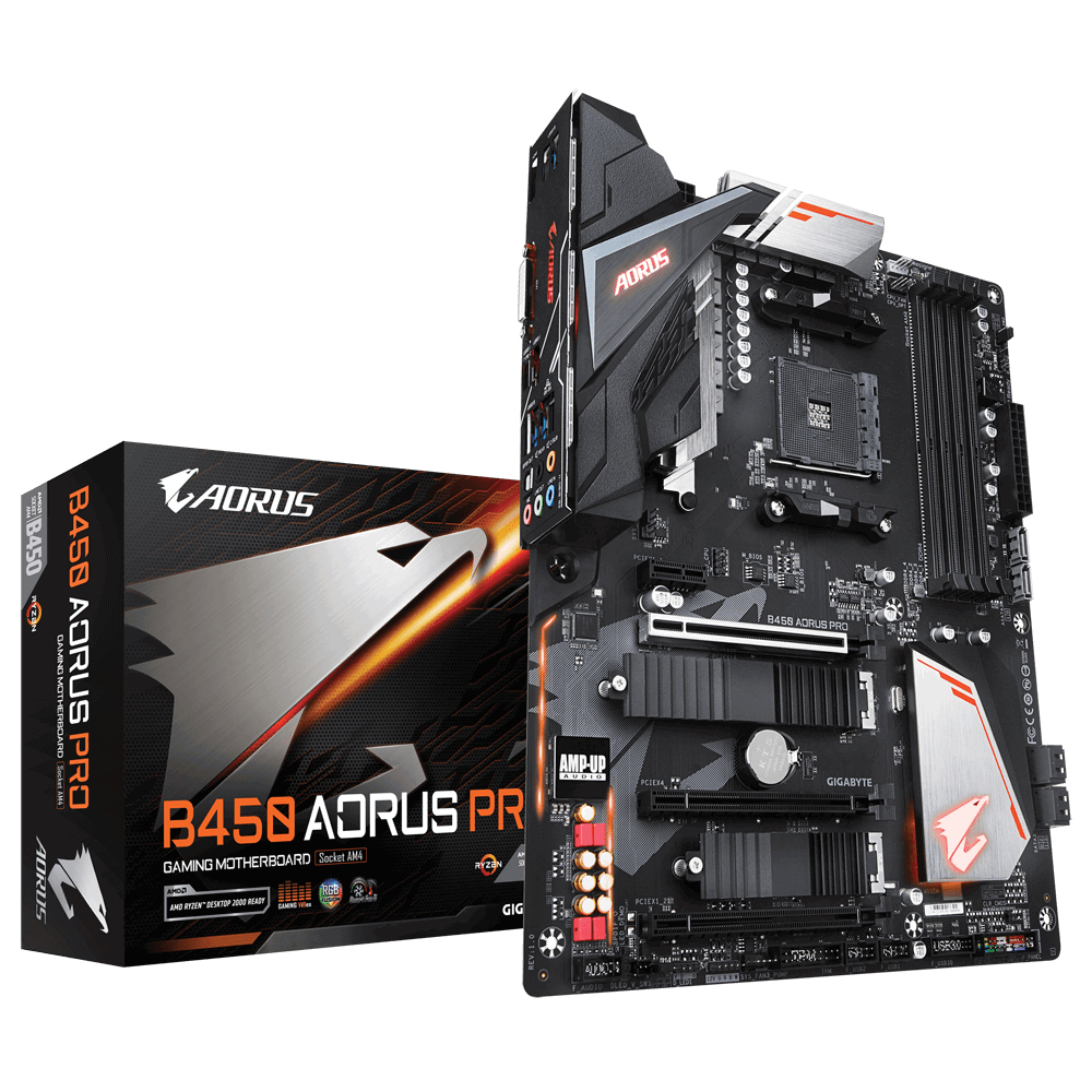 Placa base gaming - Gigabyte B450 AORUS PRO, ATX, Sócket AM4, Hasta 64 GB RAM, Negro
