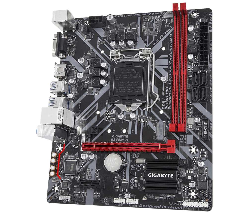 Placa base - Gigabyte B365M H, Micro ATX, Sócket H4, Hasta 32 GB, Negro