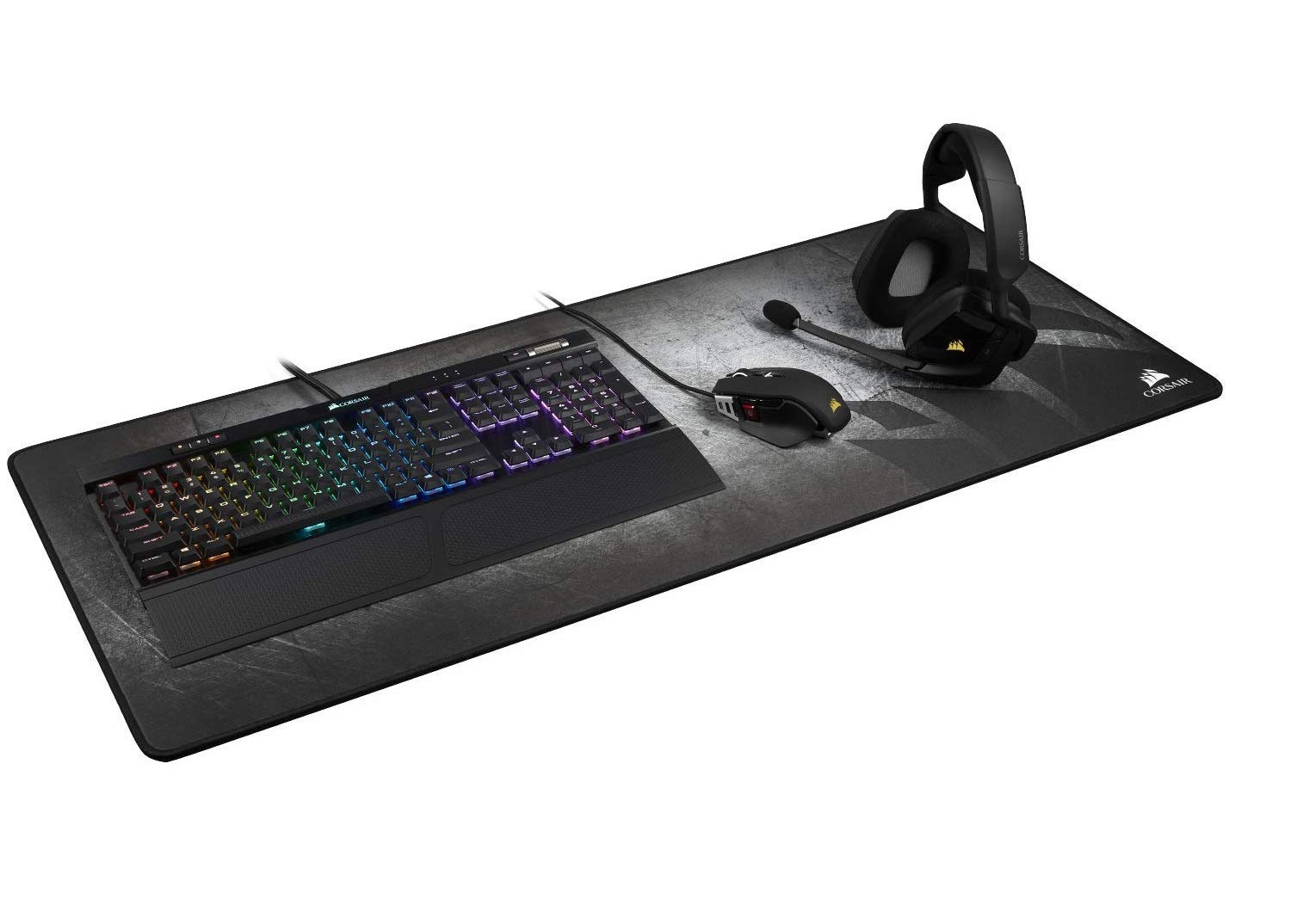 Alfombrilla gaming - Corsair MM350 Extended XL, 930 x 400 mm, Para teclado y ratón, Base antideslizante, Gris