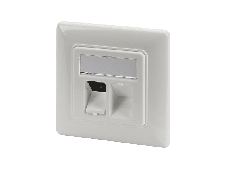 DIGITUS DN-93831 Frontplatte und Einbaurahmen für Multimedia/Keystone Module, Weiß; Leerdose----Leerdose