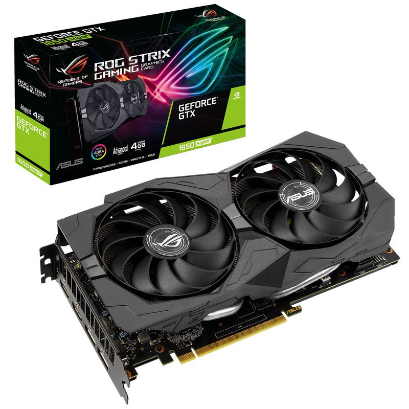 Tarjeta gráfica - ASUS ROG Strix GeForce GTX1650 Super Advanced, 4GB GDDR6, Ventiladores Axial-Tech, BIOS Dual