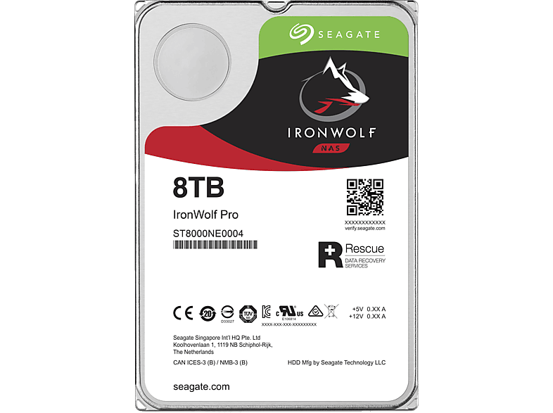 intern 6 SEAGATE SATA 3,5 Zoll, Gbps, HDD 8 IronWolf Bulk, TB Festplatte