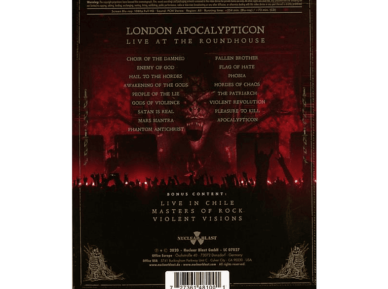 Thumbnail - Kreator - London Apocalypticon-Live at the Roundhouse (CD + Blu-ray Disc)