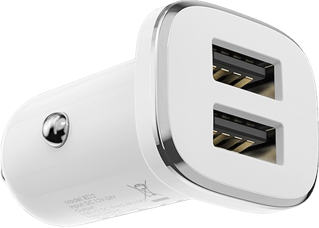 BOROFONE Autós töltő dupla USB 2.1A, fehér (BZ12W)